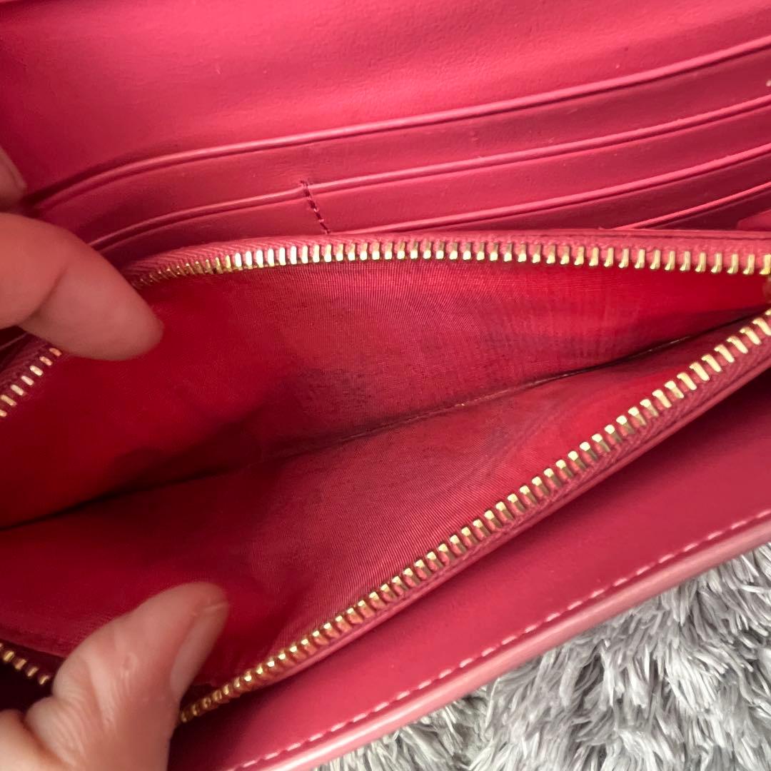 美品✨PRADA サフィアーノ　リボン　メタルロゴ　カードケース付　長財布