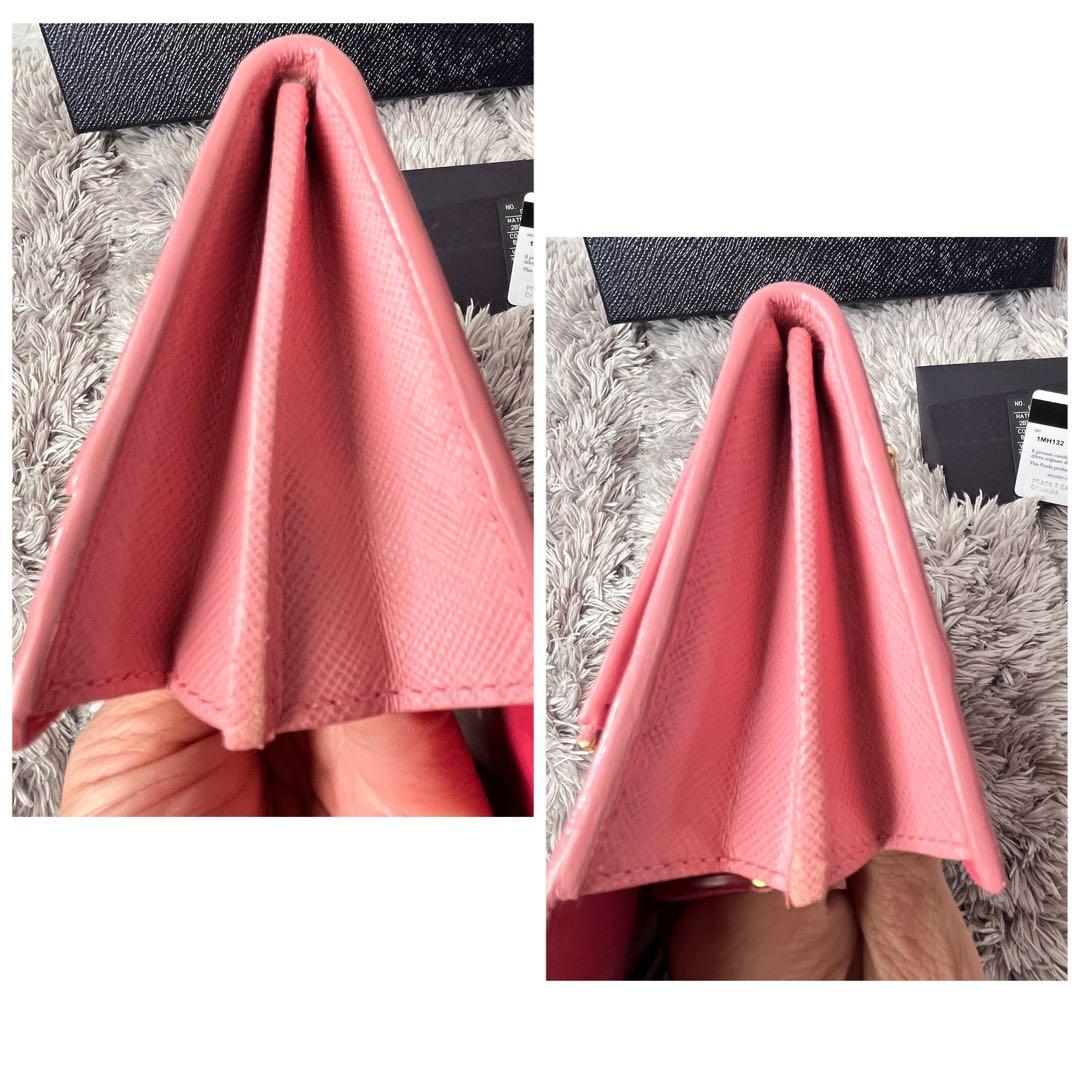 美品✨PRADA サフィアーノ　リボン　メタルロゴ　カードケース付　長財布