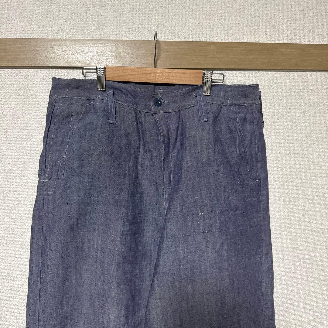 1950s french army セーラーパンツ　フランス軍　リネンラミー