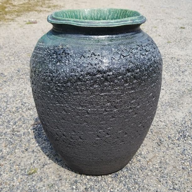 うさこ 信楽焼傘立て 緑彩 信楽焼 高さ４４cm