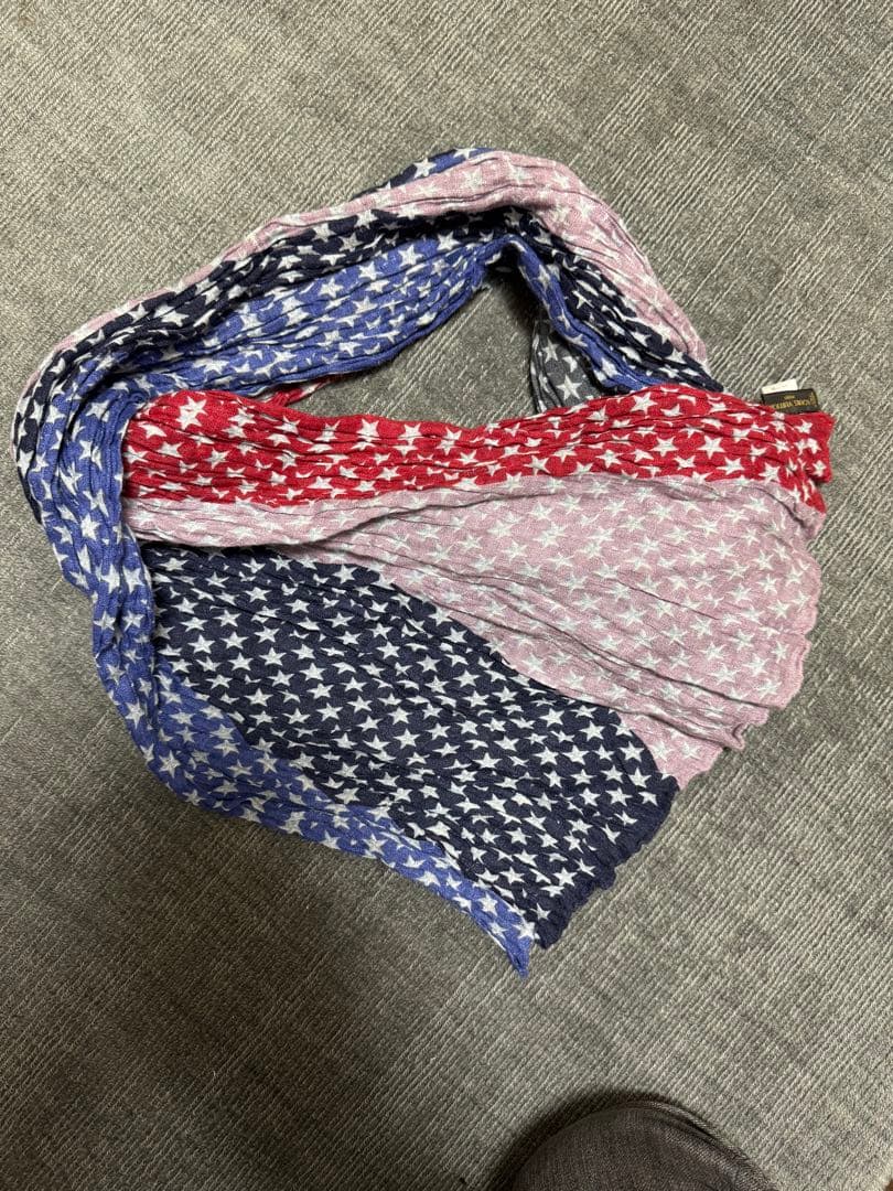 LOUIS VUITTON 星柄ストール 青紺グレー赤