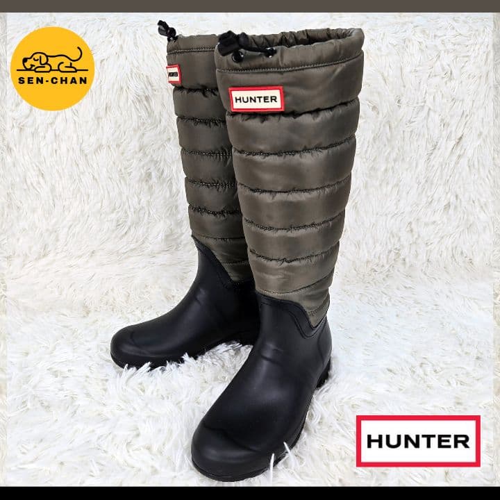 【美品】HUNTER ハンター スノーキルティングブーツ ナイロン 23cm