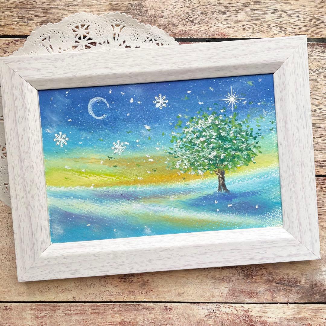 オイルパステル画　アクリル画　ご予約品　5点