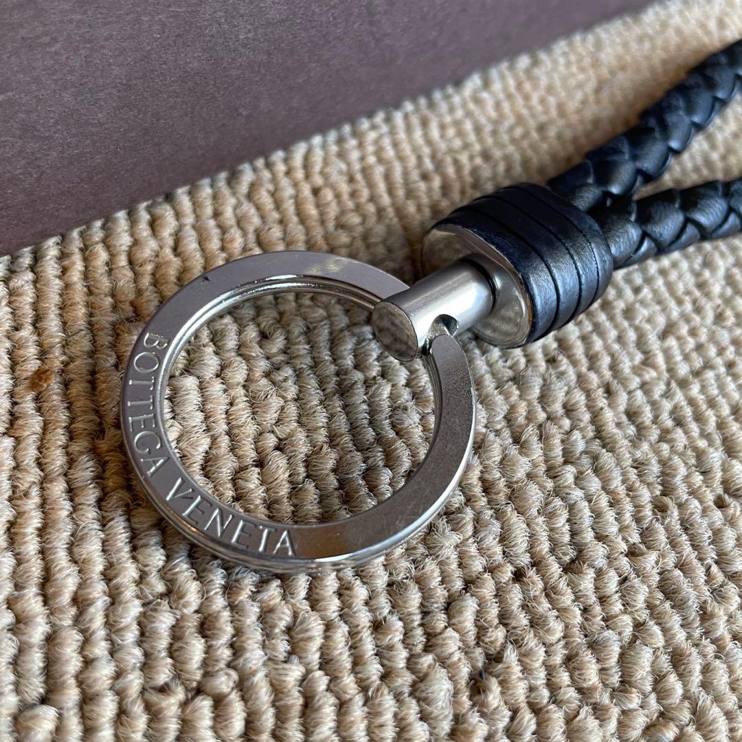 正規品⭐️美品⭐️BOTTEGA VENETA 男女　キーリング　イントレ　ブラック