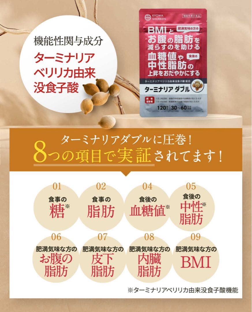 【新品未開封】ターミナリア ダブル 協和食研　120粒入×5袋