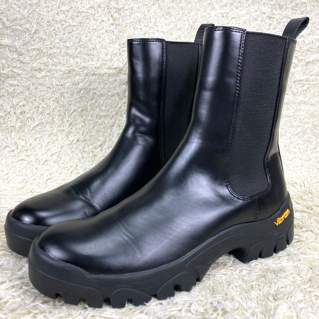 『極美品』アダムエロペ ビブラムソール サイドゴアブーツ トラックソール 黒