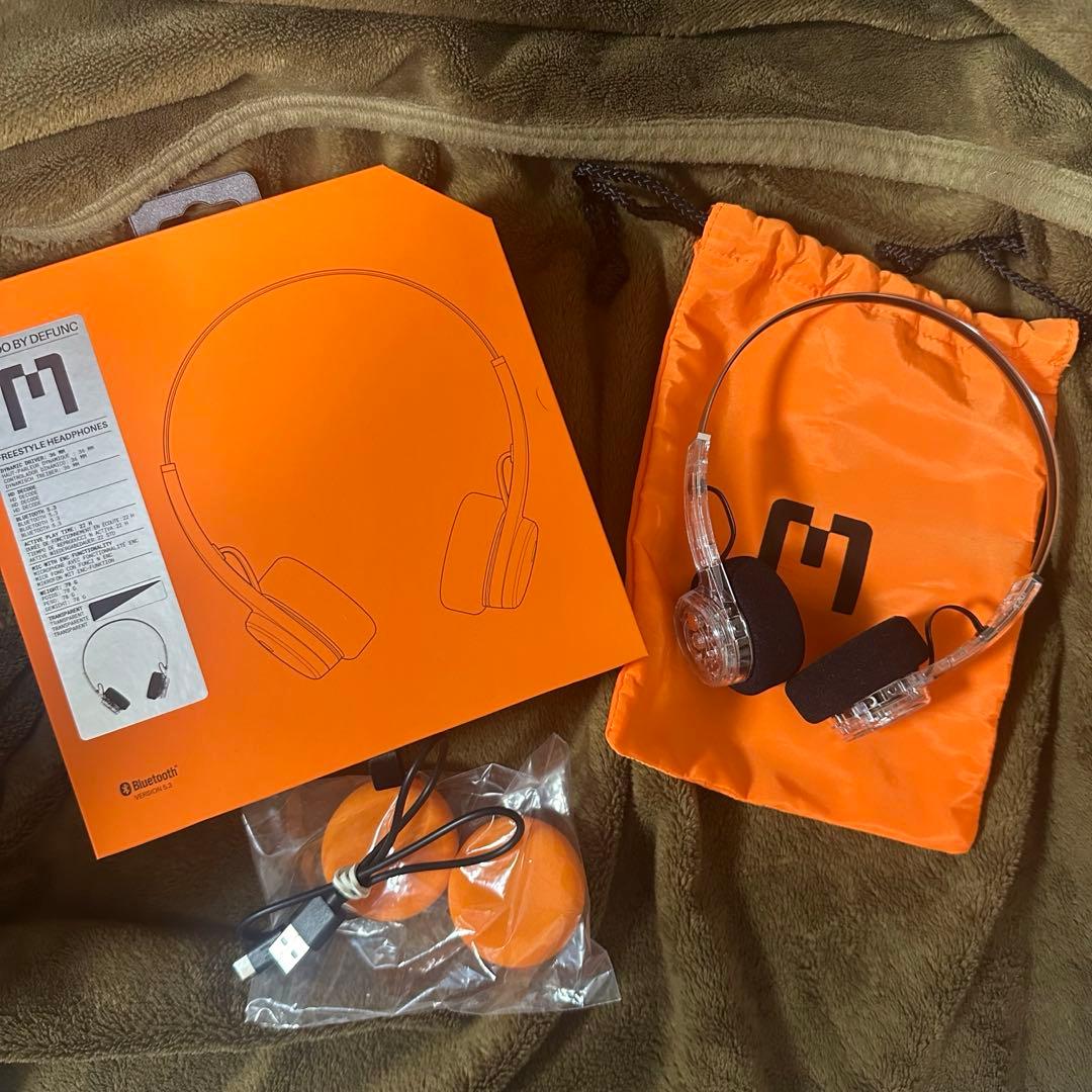 ぬ mondo by defunc ヘッドホン ブラック/オレンジ