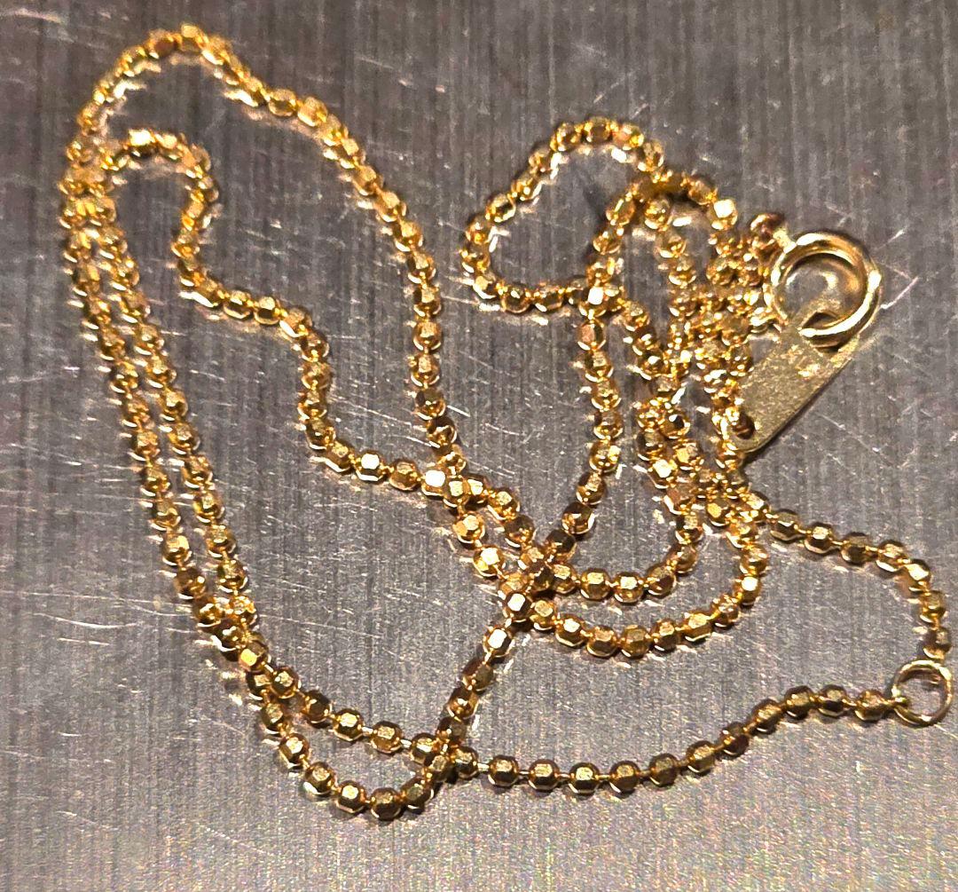k18 750刻印 カットボールチェーン ネックレス アクセサリー