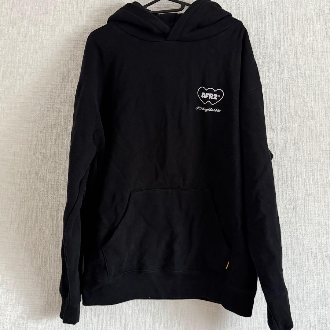 12月迄#FR2 ブラック Heart Rabbit Hoodie XL 未使用