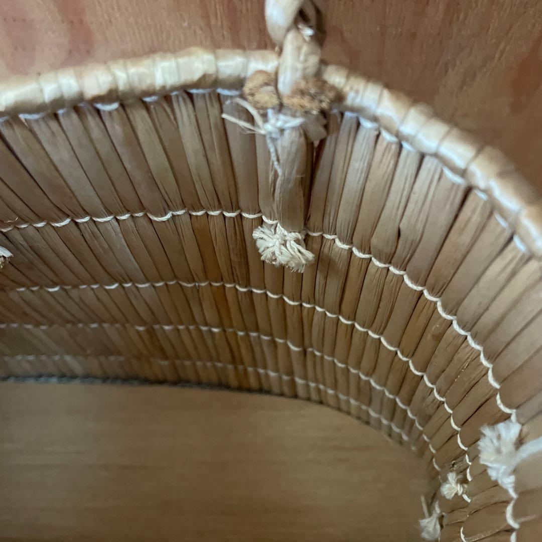 昭和レトロ　岡山　蒜山　がま細工　バッグ　カゴバッグ　手提げ　ひるぜん　古道具