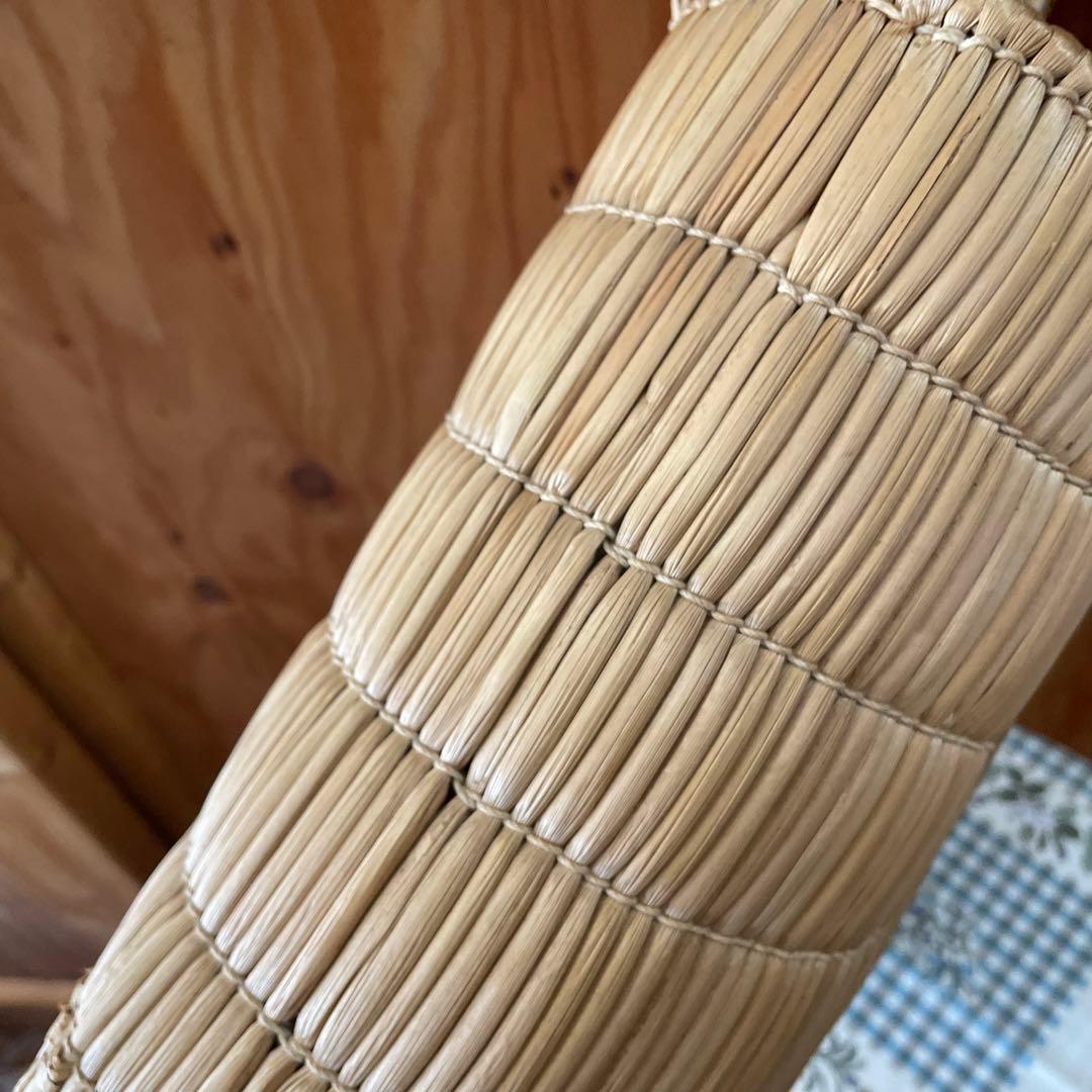 昭和レトロ　岡山　蒜山　がま細工　バッグ　カゴバッグ　手提げ　ひるぜん　古道具