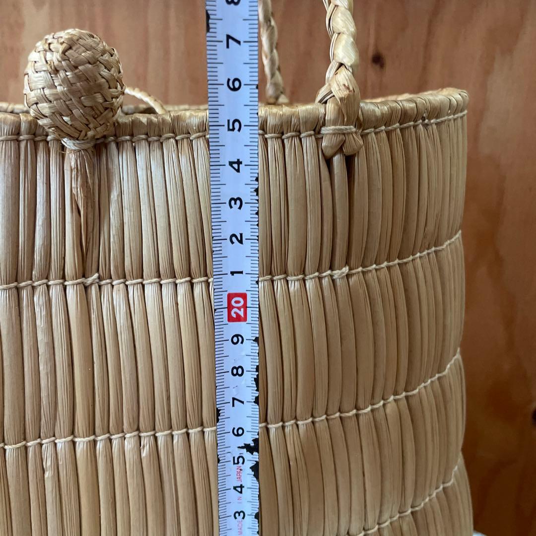 昭和レトロ　岡山　蒜山　がま細工　バッグ　カゴバッグ　手提げ　ひるぜん　古道具