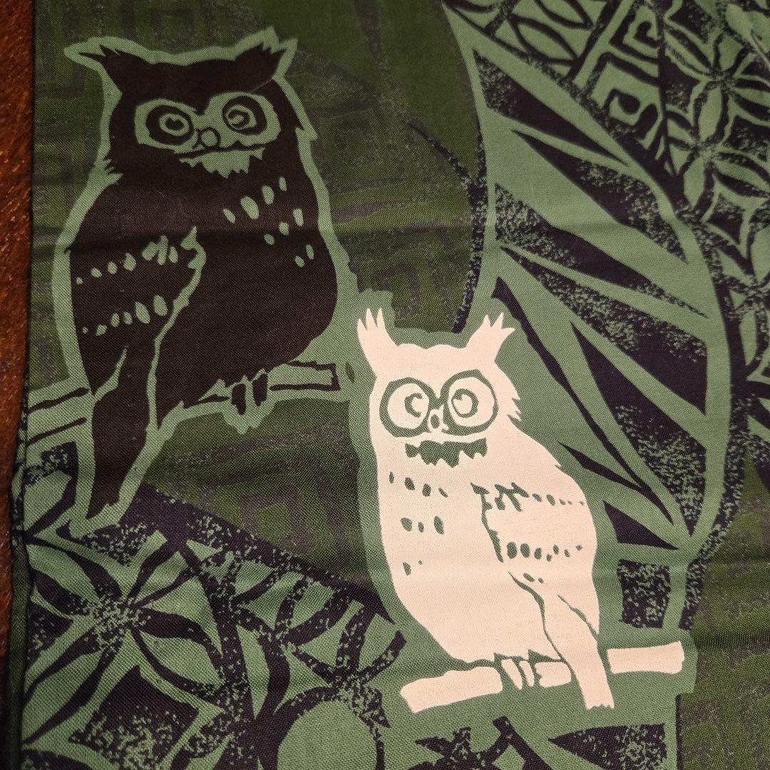 個性的　浴衣　トールサイズ　日本製　フクロウ　ふくろう　アジアンテイスト　緑系