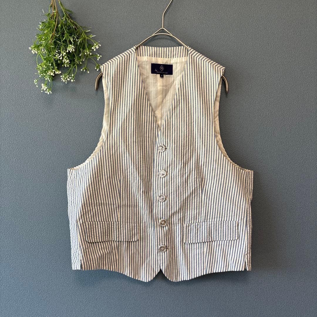 エーボンハウス［M］ヴィンテージ◎2点セット◎ストライプ柄シアサッカージャケット