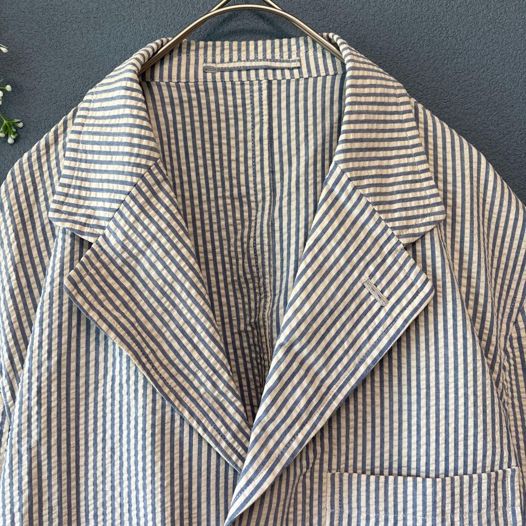 エーボンハウス［M］ヴィンテージ◎2点セット◎ストライプ柄シアサッカージャケット