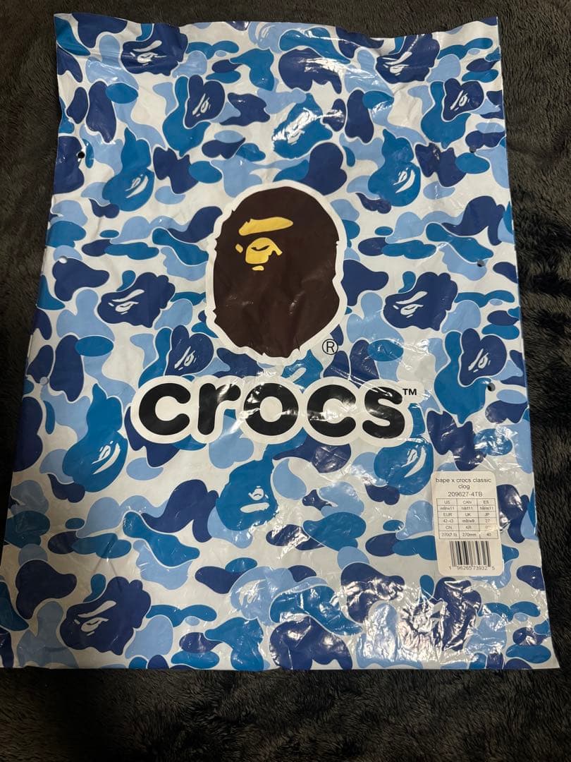 bape crocs27cm ブルー TPC
