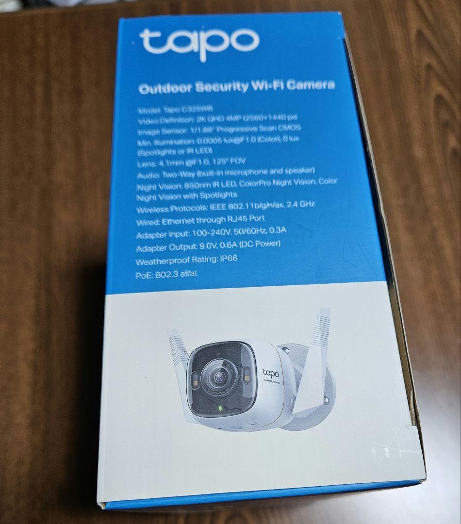 TP-Link Tapo C325WB V2屋外カメラ