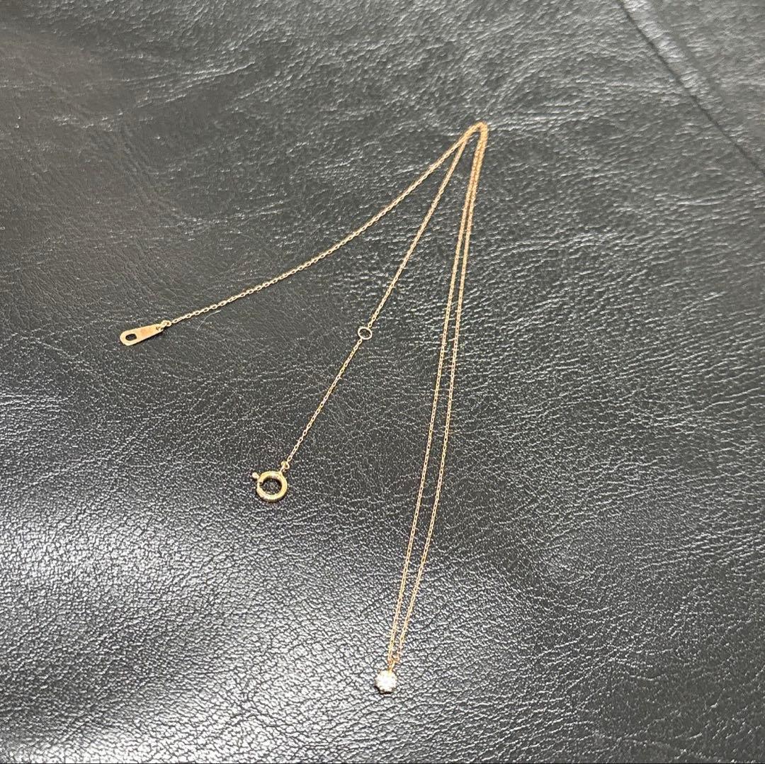 Moss 【新品未使用】K10PG ダイヤモンドネックレス