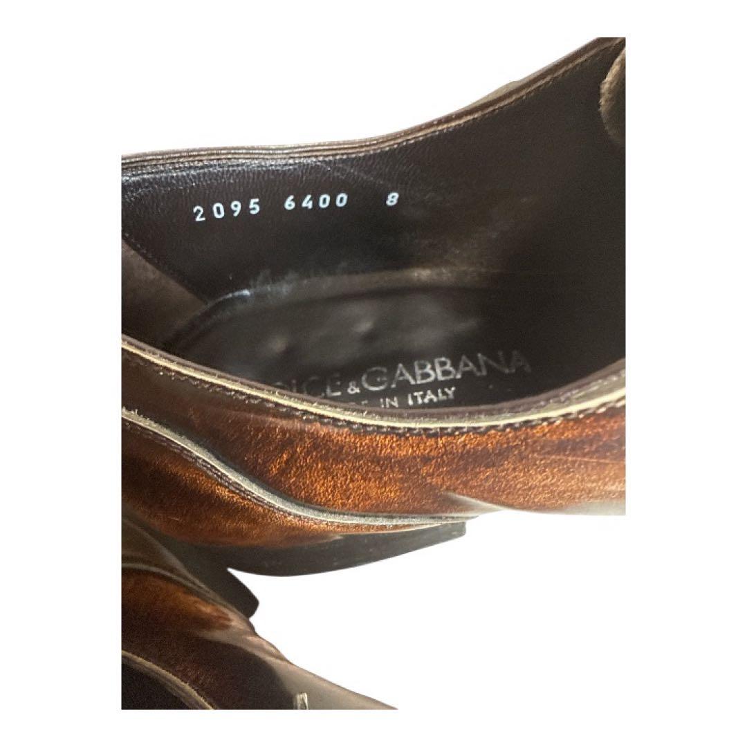 美品 DOLCE&GABBANA ドルチェ&ガッバーナ レザーシューズ 8 茶