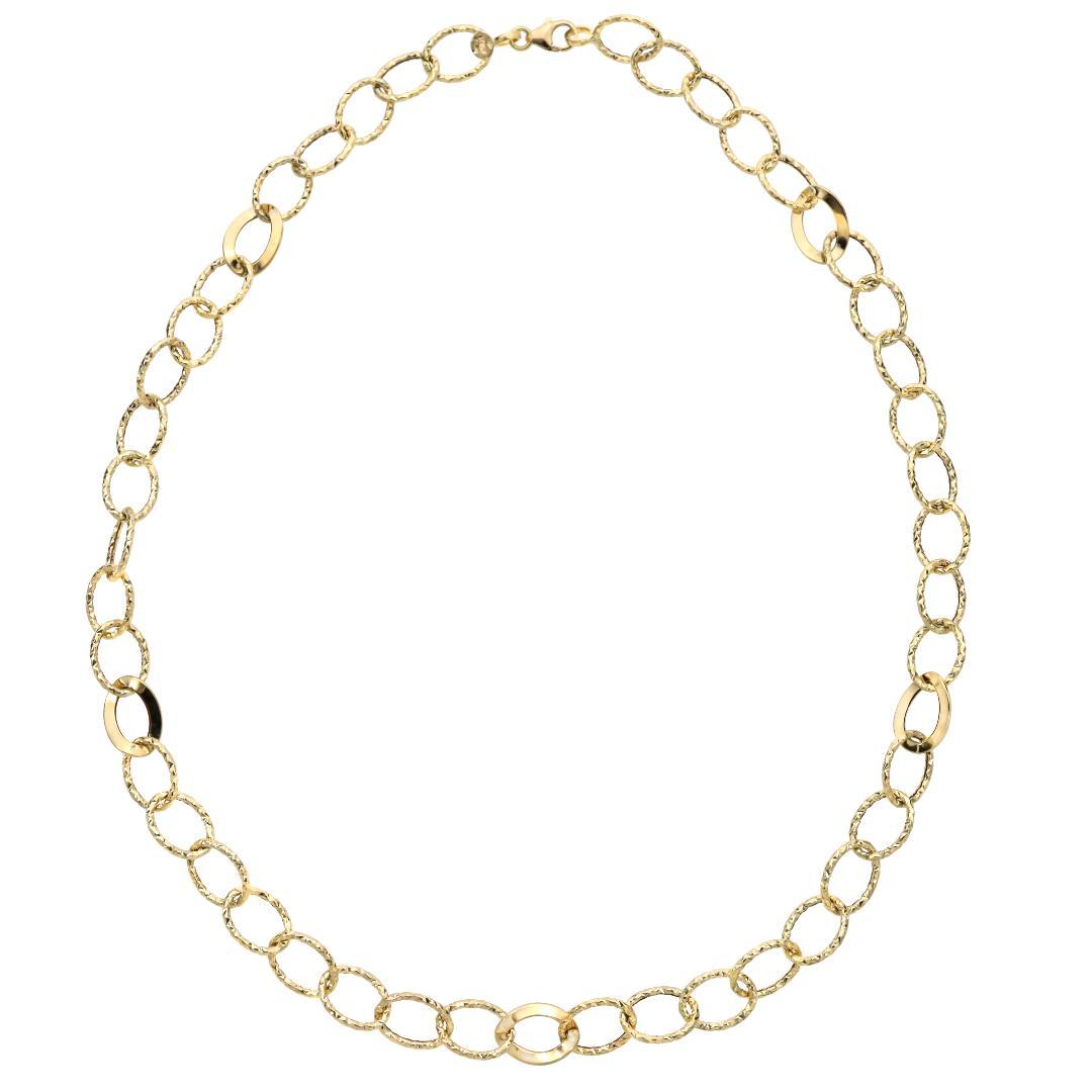 ウノアエレ【地金チェーン】K18YG カッティングデザインネックレス43cm