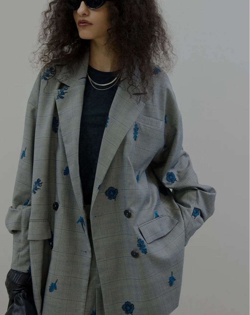 ぴっちゃん　Ameri CHECK FLOWER PAPA JACKET