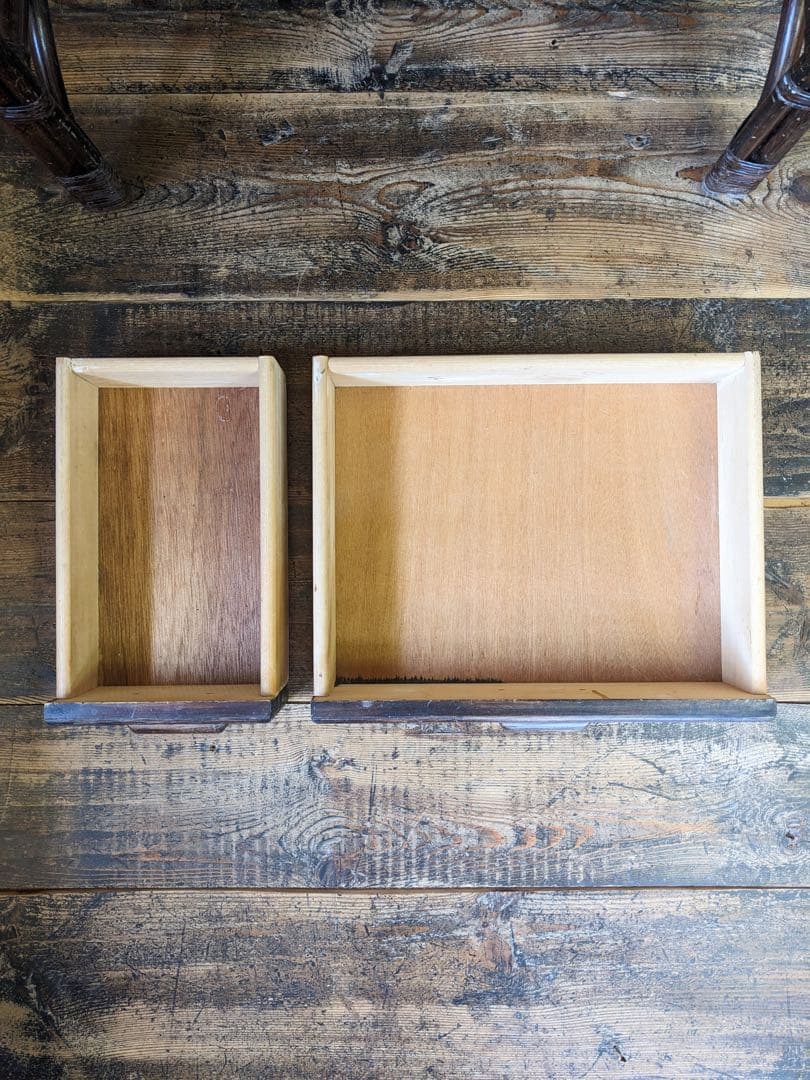 ダークブラウンの総ラタンドレッサー 鏡台 籐家具