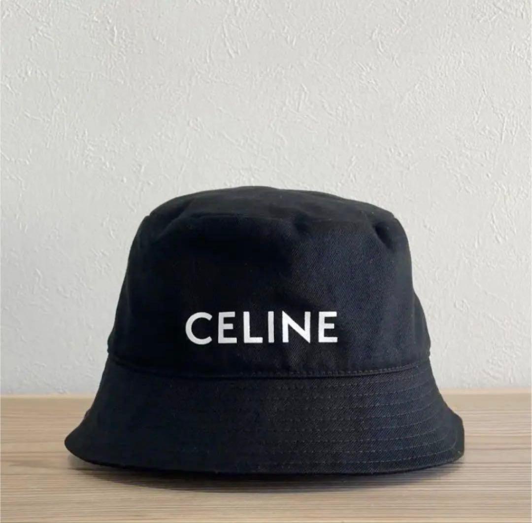 CELINE バケットハット L バケハ 帽子 ロゴ セリーヌ