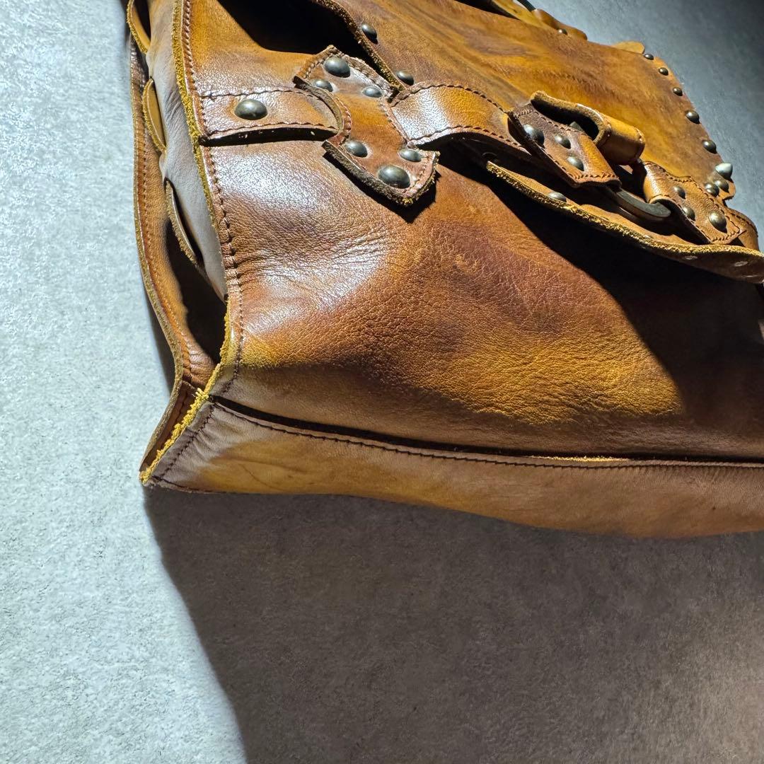 バッグ OLD leather shoulder bag studs grunge