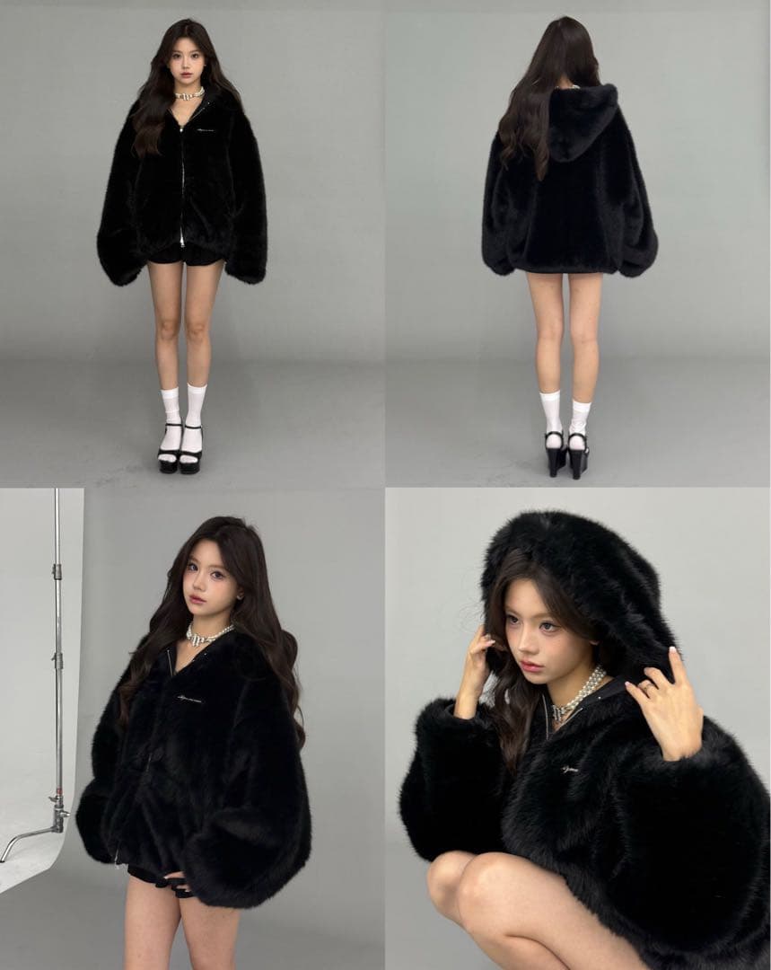 【最終お値下げ】andwang Kirakira 2way fur zip up