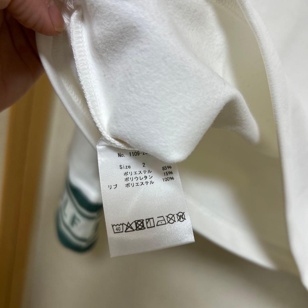 CPG GOLF リブロゴモックネック シャツ ホワイト