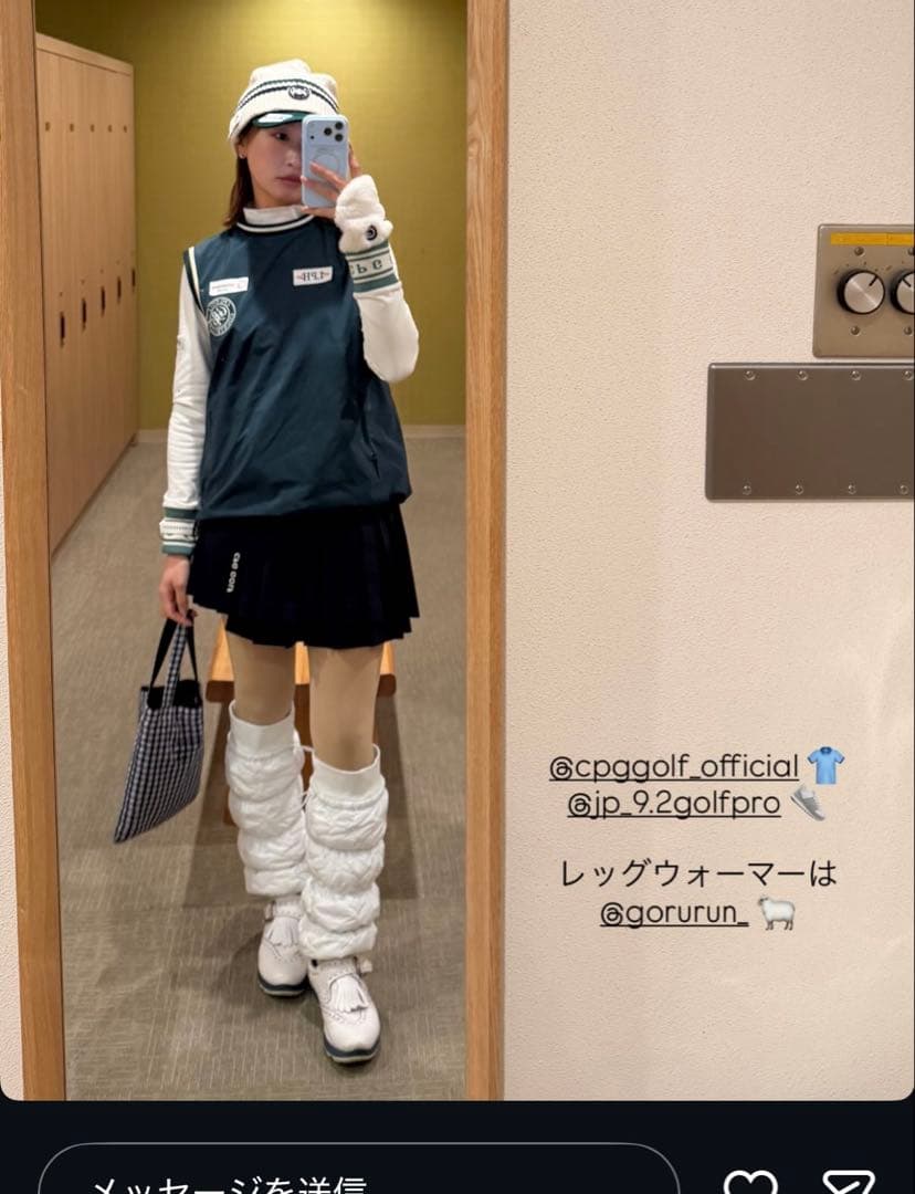 CPG GOLF リブロゴモックネック シャツ ホワイト