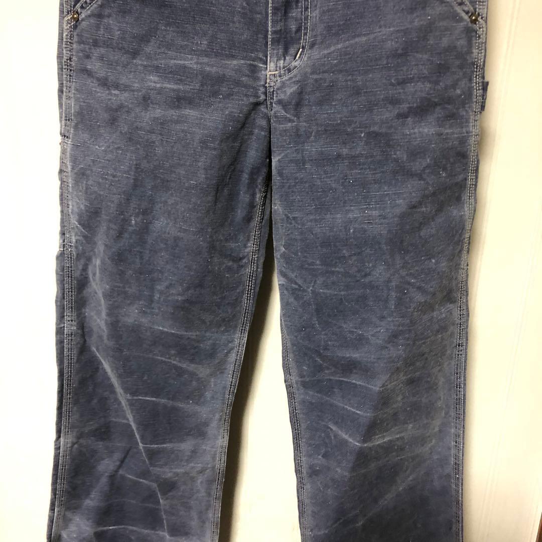 大人気❗️Carhartt ワイド USED加工 ペインターパンツ 茄子紺 W28