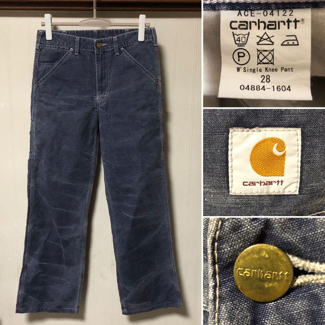 大人気❗️Carhartt ワイド USED加工 ペインターパンツ 茄子紺 W28