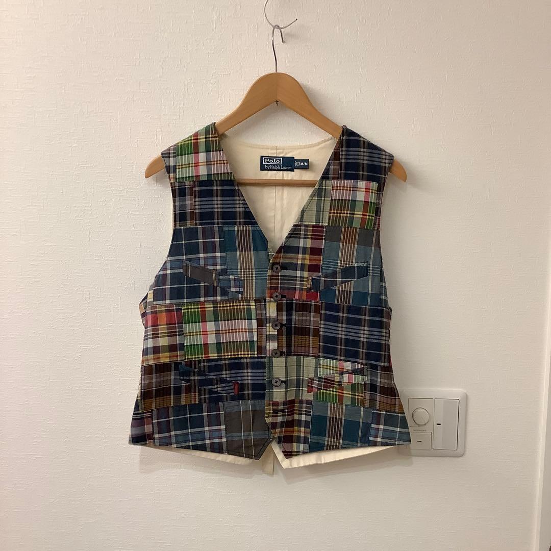 ラルフローレン　パッチワークベスト　ポロカントリー　RRL Mサイズ　美品