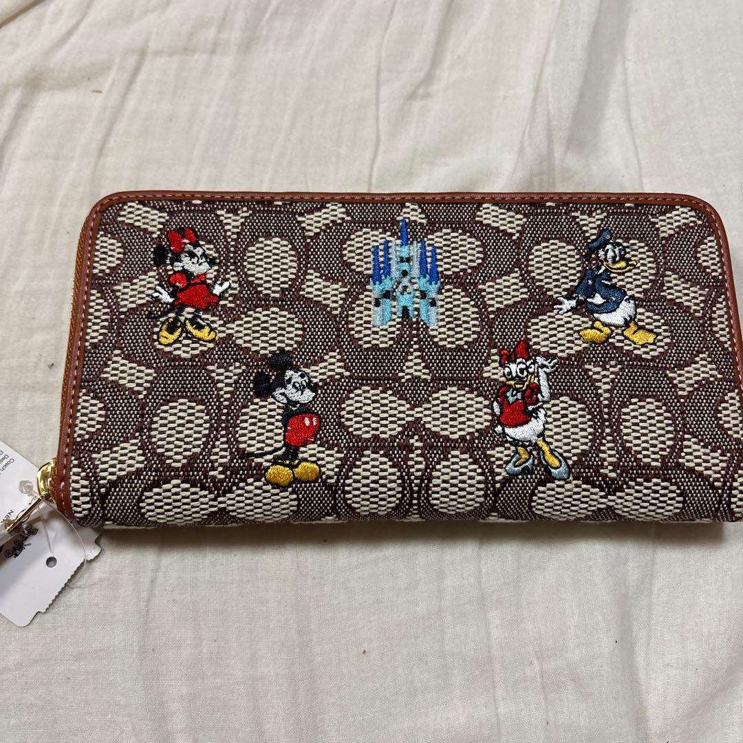 COACH コーチ　ミッキー　刺繍 長財布　ディズニーコラボ　新品