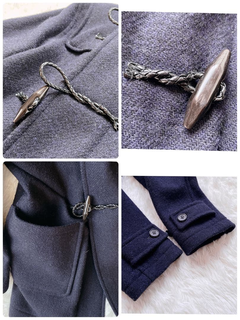 【美品】BEAMS ハリスツイード ウインドストッパー 高機能ダッフルコートS