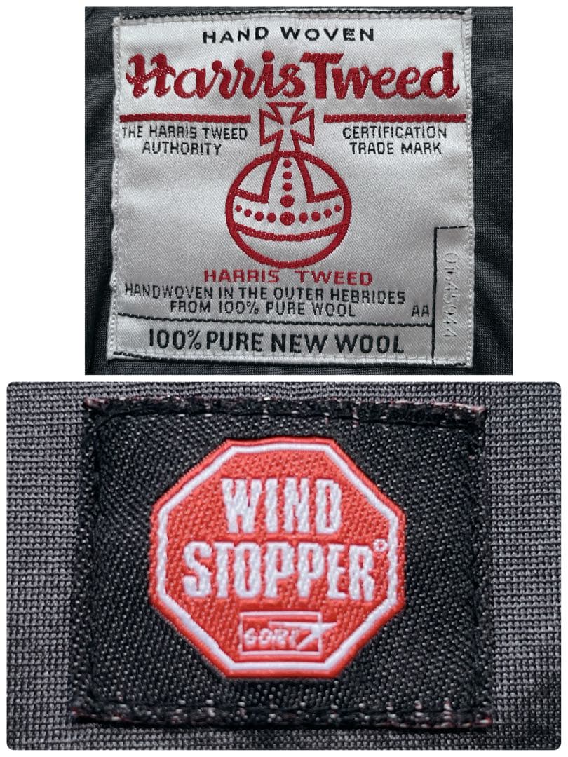 【美品】BEAMS ハリスツイード ウインドストッパー 高機能ダッフルコートS