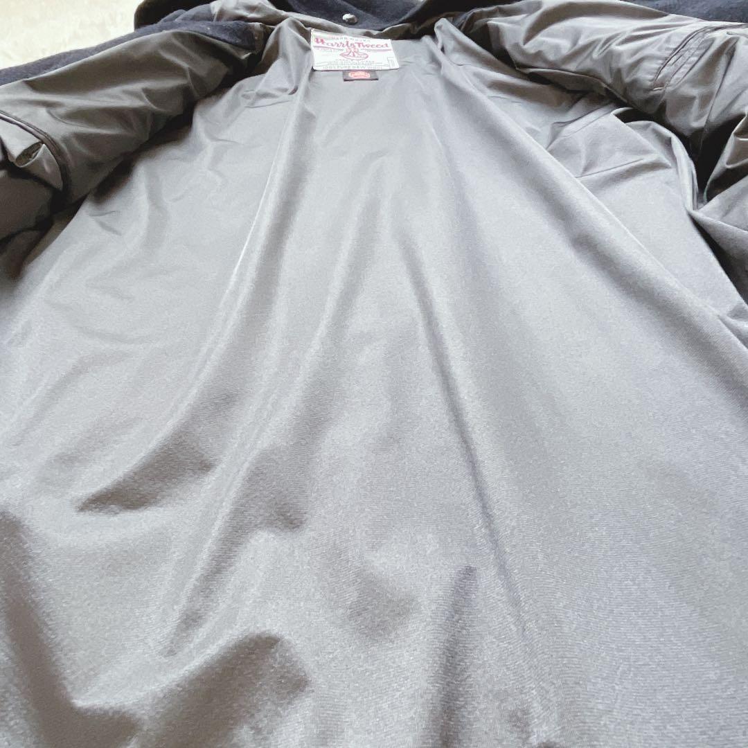 【美品】BEAMS ハリスツイード ウインドストッパー 高機能ダッフルコートS