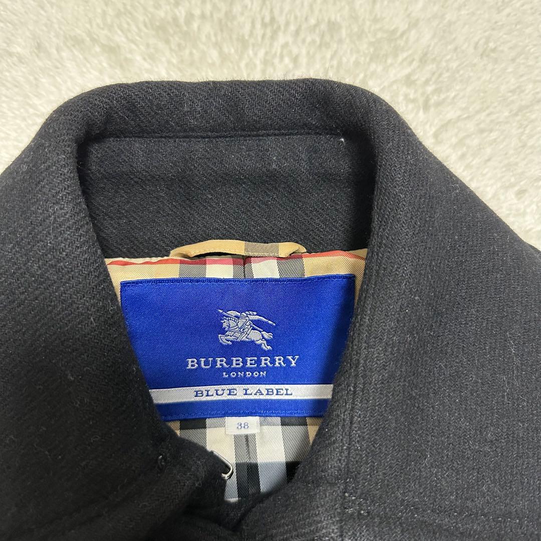美品　BURBERRYBLUELABEL ウールコート　ノバチェック　アンゴラ混