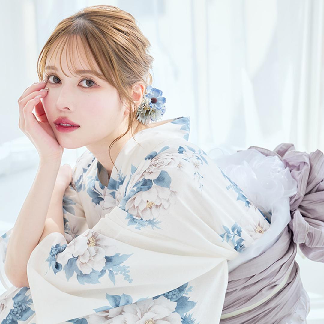 新品 浴衣 セット 浴衣セット ゆかた レディース 大人 水色 白 Y5-3