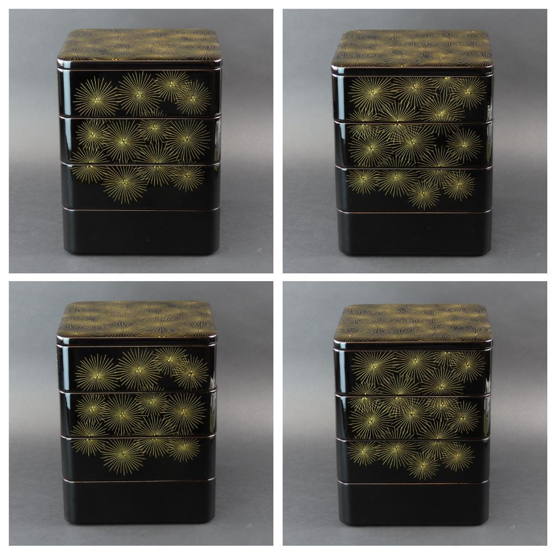 としゆき　282 美品良好 特級品 輪島塗 木製漆器硬塗 糸菊文様蒔