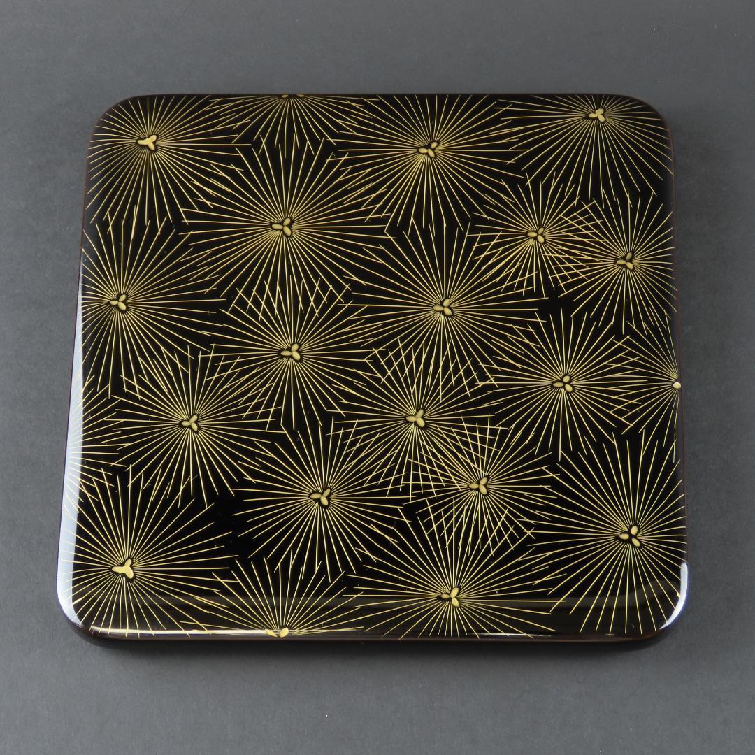 としゆき　282 美品良好 特級品 輪島塗 木製漆器硬塗 糸菊文様蒔