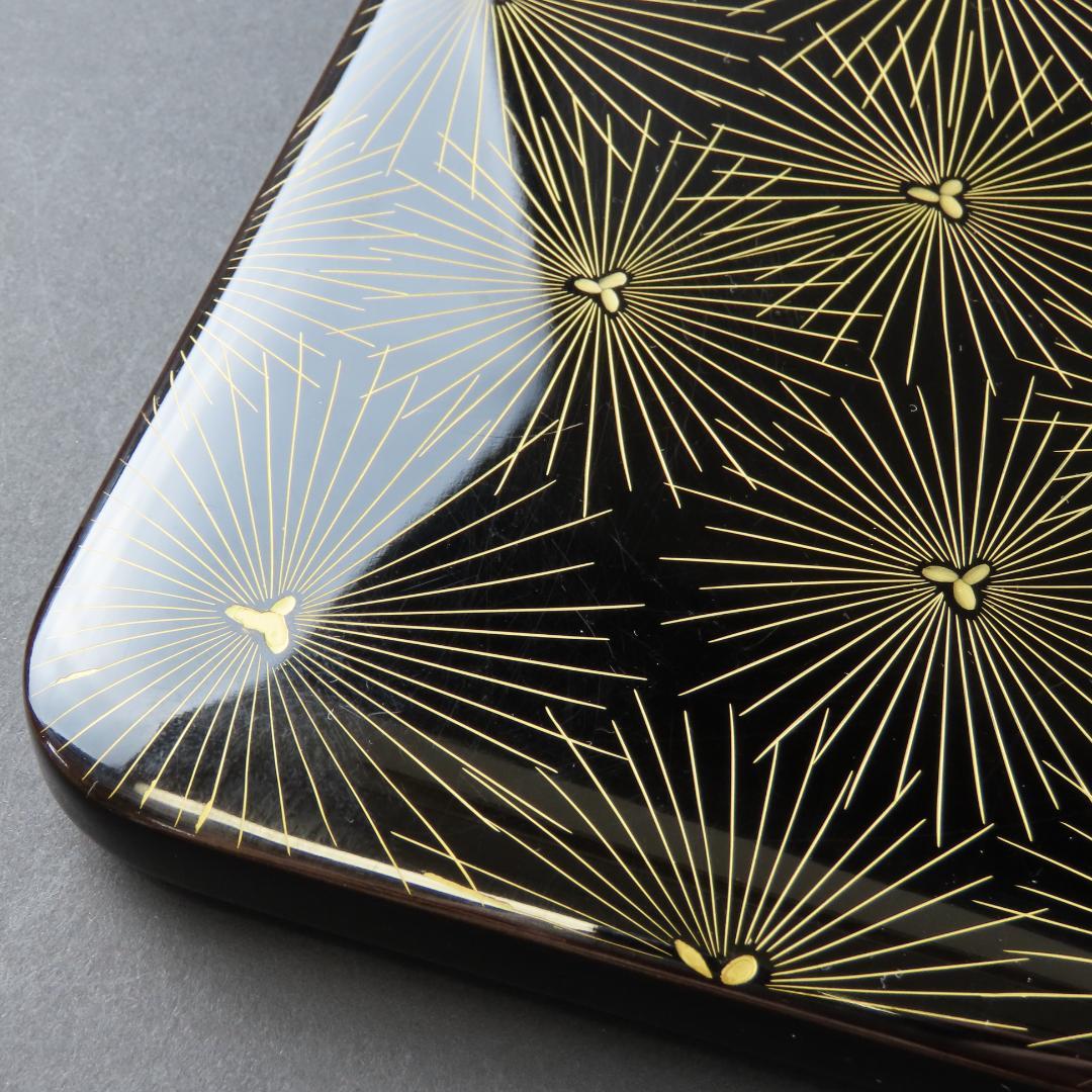 としゆき　282 美品良好 特級品 輪島塗 木製漆器硬塗 糸菊文様蒔