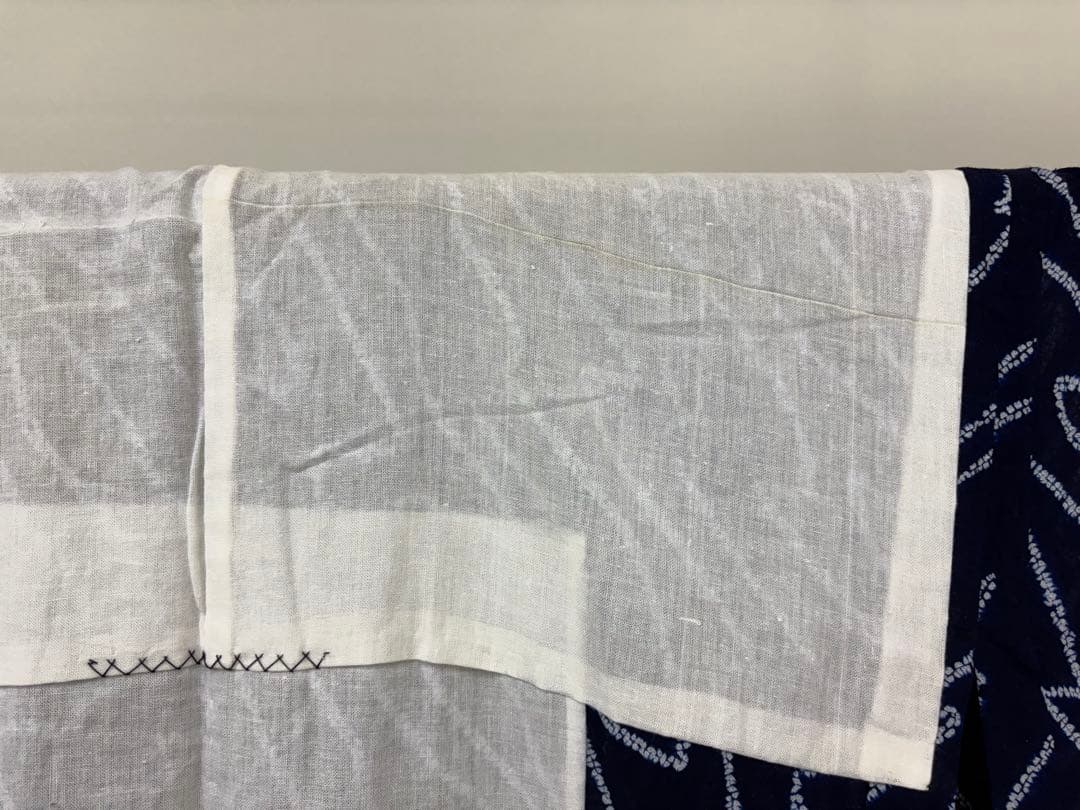 浴衣 絞り 藍色 流水 居敷当て有り