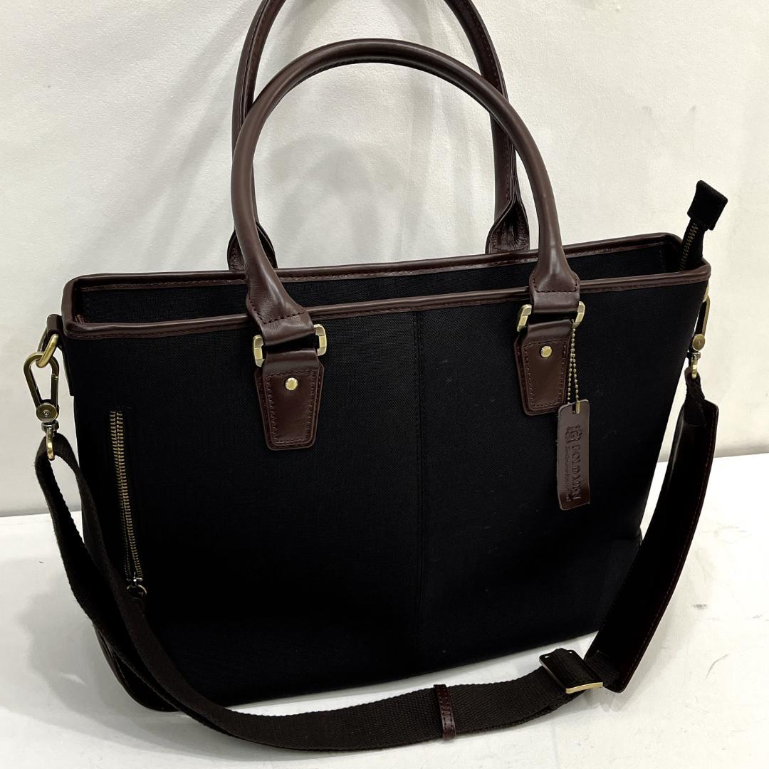 GOLDMEN　ゴールドメン　ビジネスバッグ　ブラック×ダークブラウン