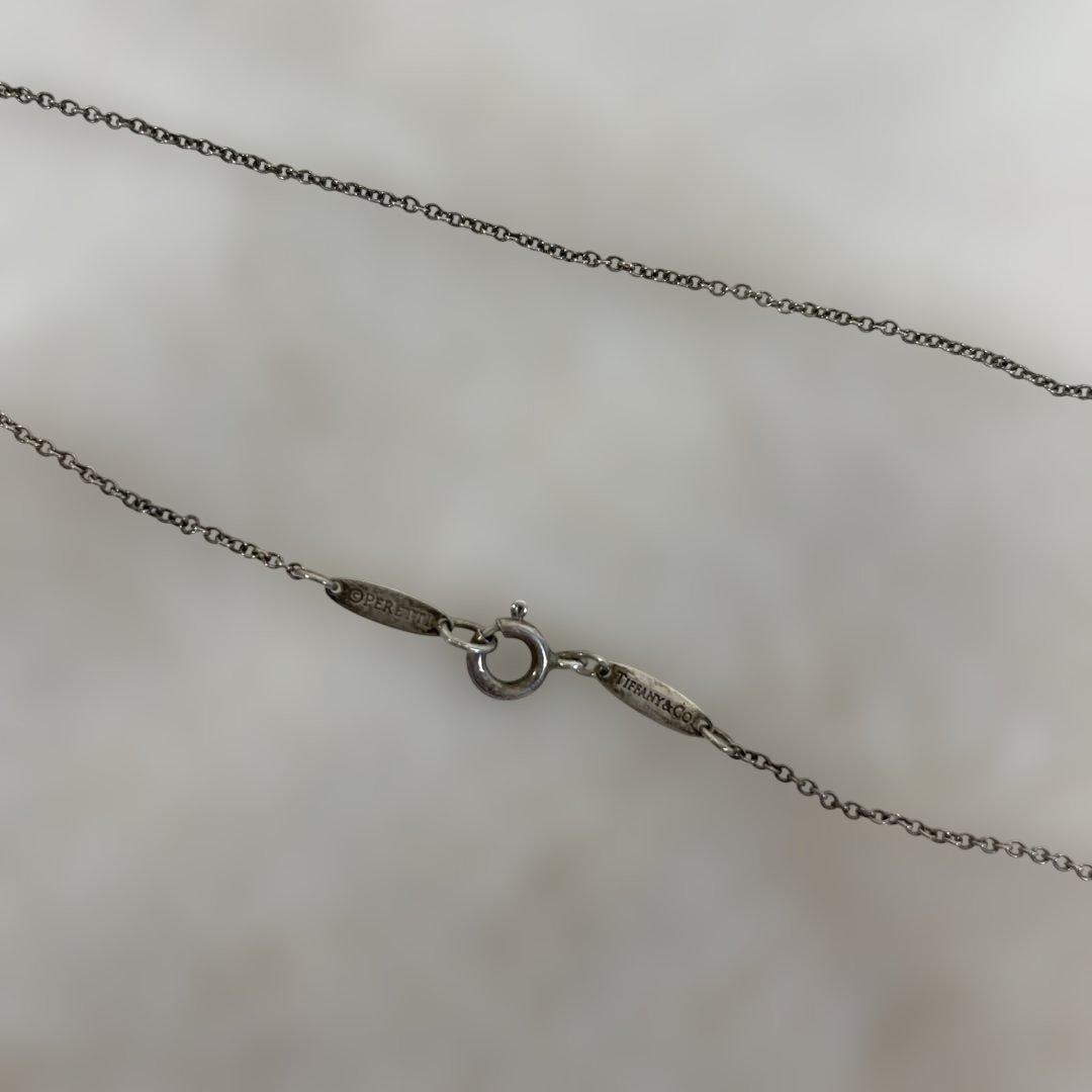 ティファニー ネックレス オープンハート シルバーアクアマリン ブルー