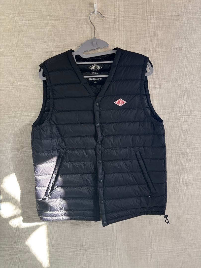 美品 DANTON ダウンベスト ネイビー 40