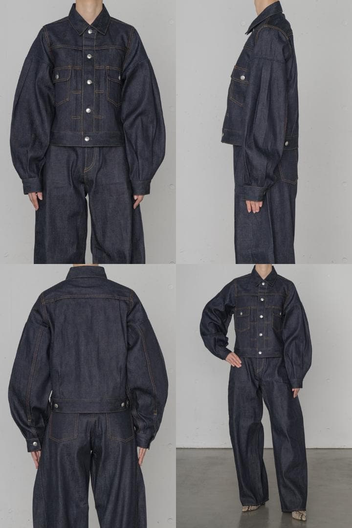 2　HYKE　25AW　バルーンスリーブ デニムジャケット　ハイク Gジャン