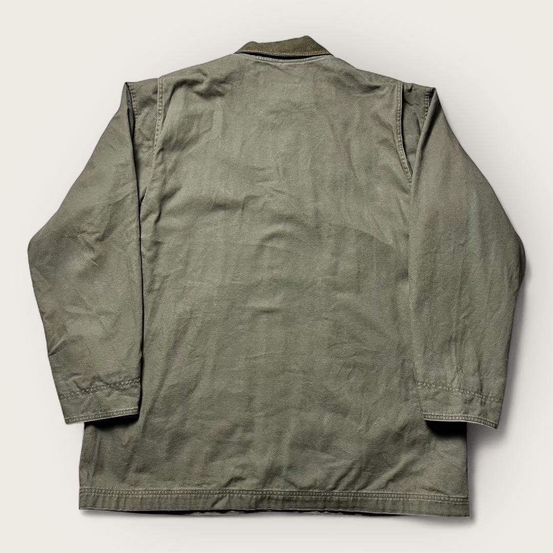 L.L.Bean ハンティングジャケット グリーン 襟コーデュロイ 裏地チェック