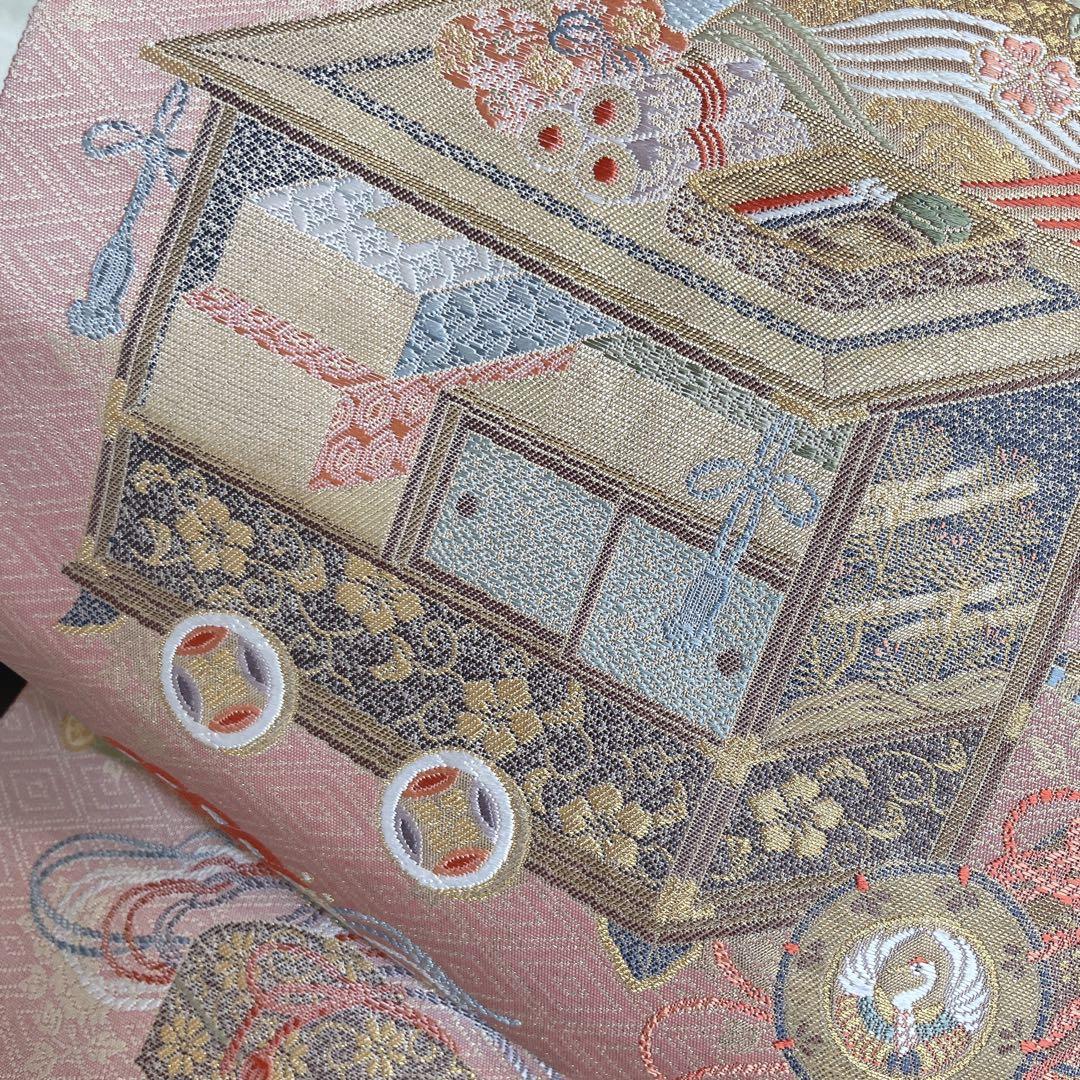 訪問着　フルセット　花　観世水　鹿の子絞り　相良刺繍　手刺繍　着物　L2